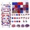 1461-Piece 4th of July Patriotic Beads Kit – Red, White & Blue Heishi Stars, USA Letter Beads, and Flag, Heart & Hat Pendants for DIY Bracelets & Jewelry Making